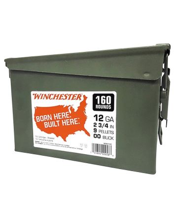 Winchester Ammo WW12C USA12Gauge 2.75" 9Pellets 00Buck Shot 160rds/2 Case *Ammo Can