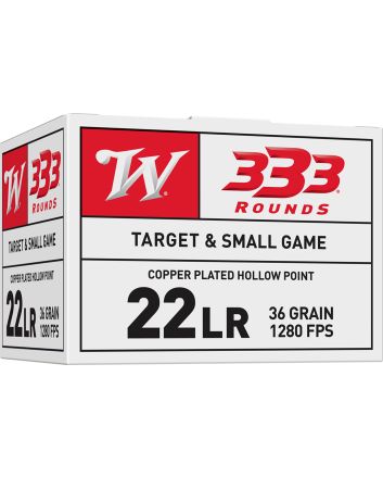 Winchester Ammo 22LR333HP USA22LR 36gr Copper Plated Hollow Point 333 Per Box/10 Case