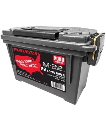Winchester Ammo S22LRTPB M-2222LR 40gr Black Copper Plated Round Nose 2000 Per Box/2 Cans *Bulk