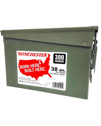 Winchester Ammo WW38C USA Ammo Can 38Special 130gr Full Metal Jacket 300 Per Box/2 Case