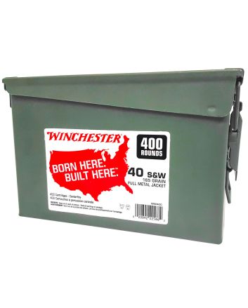 Winchester Ammo WW40C USA Ammo Can 40S&amp;W 165gr Full Metal Jacket Truncated Cone 400 Per Box/2 Case