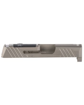Grey Ghost Precision GGP365GRY1 GGP365 Version 1 Slide Fits Sig P365, Optic Cut Compatible w/Sig RomeoZero &amp; Shield RMS-C, Aggressive Front &amp; Rear Serrations, 17-4 Stainless Steel w/Gray DLC Finish