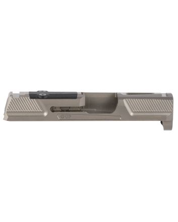 Grey Ghost Precision GGP365GRY2 GGP365 Version 2 Slide Fits Sig P365, Optic Cut Compatible w/Sig RomeoZero &amp; Shield RMS-C, Fine Front &amp; Rear Serrations, 17-4 Stainless Steel w/Gray DLC Finish