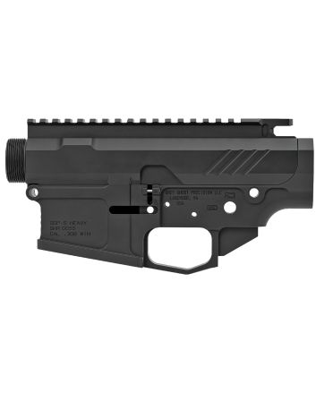 Grey Ghost Precision GGPSHEAVYRCVR AR MKII Heavy Receiver Set AR-10 Platform Multi-Caliber, 7075-T6 Aluminum w/Black Hardcoat Anodized Finish, Flared Mag Well, Optics Ready