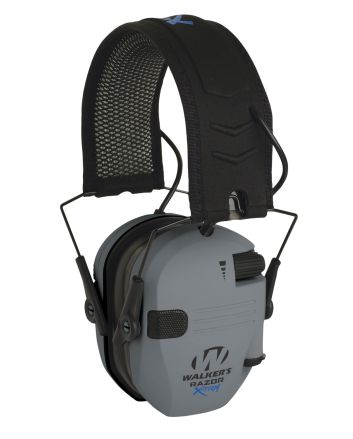 Walker's GWPXDRSEMG Razor X-TRM Digital Electronic Muff 21 dB Over the Head Gray/Black Polymer