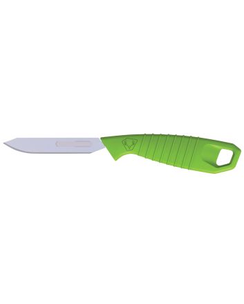 HME HMEKN-PRBBM Super Lite Replace a Blade Tanto Plain Stainless Steel Blade/Green TPR Handle Includes 5 Replacement Blades/Sheath