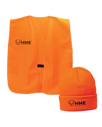 HME HMEVESTKCO SafetyVest/Beanie OSFA Orange Polyester