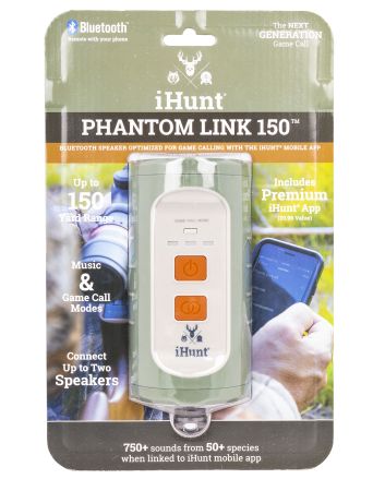 iHunt IHP150 Phantom Link 150 Bluetooth Speaker Optimized For Game Calling w/iHunt Mobile App, Waterproof, 750 Preloaded Calls