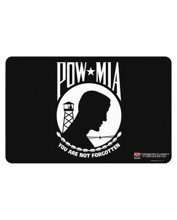 TekMat TEKR17POWMIA POW MIA Cleaning Mat Black/White Rubber 11"x17" "You Are Not Forgotten"