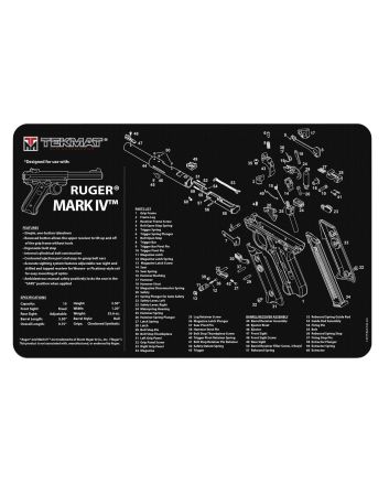 TekMat TEKR17RUGERMK4 Ruger Mark IV Cleaning Mat Black/White Rubber 11"x17" Ruger Mark IV Parts Diagram