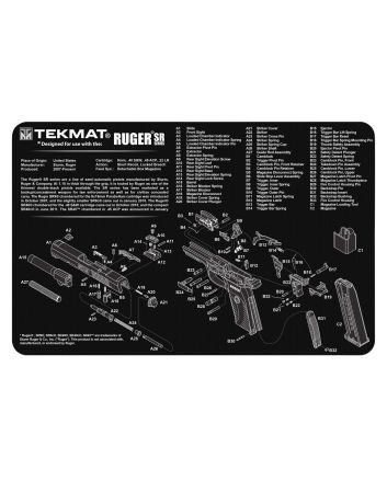 TekMat TEKR17RUGERSR9 Ruger SR 9 Cleaning Mat Black/White Rubber 11"x17" Ruger SR9 Parts Diagram