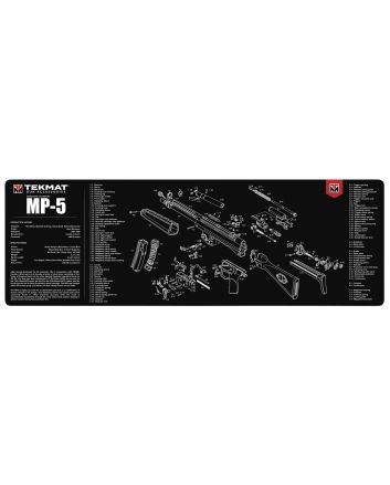 TekMat TEKR36HKMP5 MP5 Cleaning Mat Black/White Rubber 12"x36" HK MP5 Parts Diagram