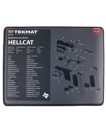 TekMat TEKR20HELLCATUltra 20 Cleaning Mat Black/Gray Rubber 15"x20" Springfield Hellcat Parts Diagram