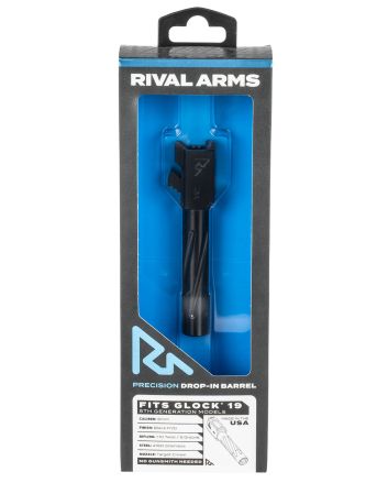 Rival Arms RA20G203A Precision V1 Drop-In Barrel 9mm Luger 4.02" Black PVD Finish 416R Stainless Steel Material for Glock 19 Gen5