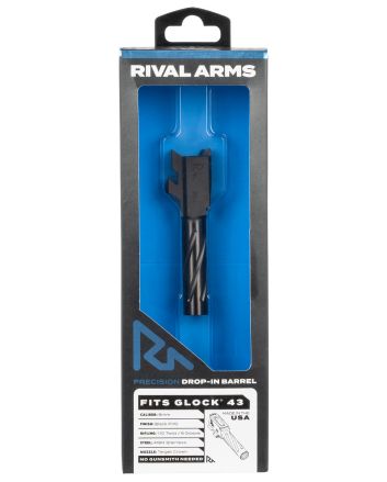 Rival Arms RA20G301A Precision V1 Drop-In Barrel 9mm Luger 3.41" Black PVD Finish 416R Stainless Steel Material for Glock 43