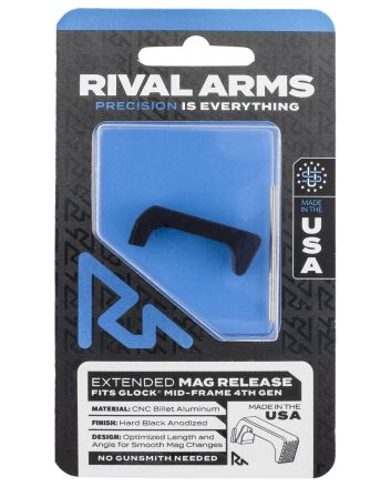 Rival Arms RA72G002A Magazine ReleaseGlock Gen4 Extended Hard Black Anodized Aluminum