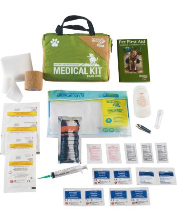 Adventure Medical Kits 01350115 Adventure Trail Dog Medical Kit Treats Injuries Green