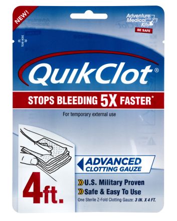 Adventure Medical Kits 50200026 QuikClotStop Bleeding White 3" x 48" Clotting Gauze