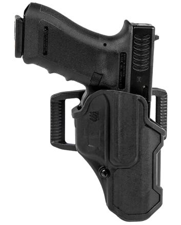 Blackhawk 410768BKR T-Series L2C Non-Light Bearing OWB Black Polymer Belt Clip Compatible w/Glock 43/43X/Kahr PM Includes Belt Loops Right Hand