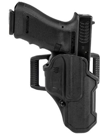 Blackhawk 410200BKR T-Series L2C Light Bearing OWB Black Polymer Belt Clip Compatible w/Glock 17/19/22/23/31/32/45/47 Right Hand