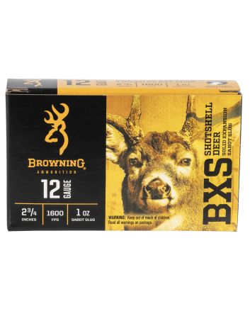 Browning Ammo B193111221 BXS Shotshell Deer 12Gauge 2.75" 1oz Sabot Slug Shot 5 Per Box/20 Case