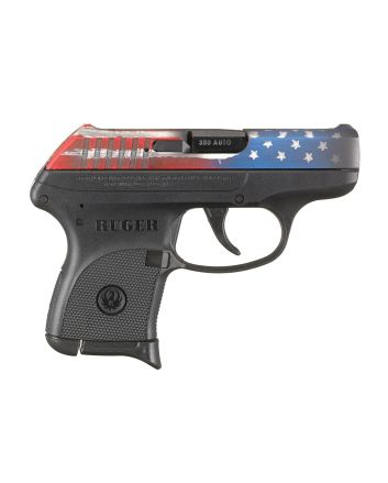 Ruger 13710 LCPCompact Frame 380 ACP 6+1, 2.75" Black Steel Barrel, American Flag Cerakote Serrated Steel Slide, Black Polymer Frame, Black Polymer Grip, Right Hand