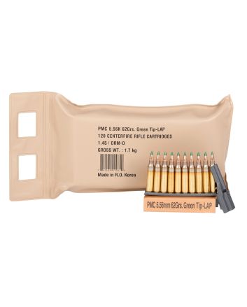 PMC 556(M55)BP X-Tac Battle Pack 5.56x45mmNATO 62gr Light Armor Piercing Green Tip 120 Per Box/5 Case