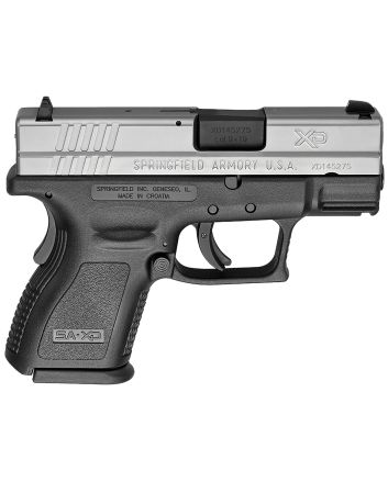 Springfield Armory XD9821 XD *CA Compliant Sub-Compact Frame 9mm Luger 10+1, 3" Black Melonite Steel Barrel, Serrated Stainless Steel Slide, Black Polymer Frame w/Picatinny Rail