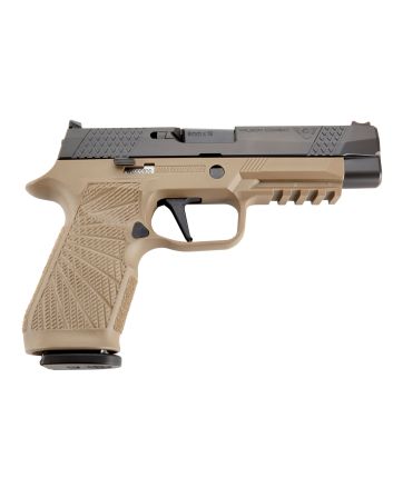 Wilson Combat SIGWCP320F9T P3209mm Luger 17+1 4.70" Black Steel Barrel, Black DLC Serrated Stainless Steel Slide, Tan Polymer Frame w/Picatinny Rail, Tan Polymer Grip