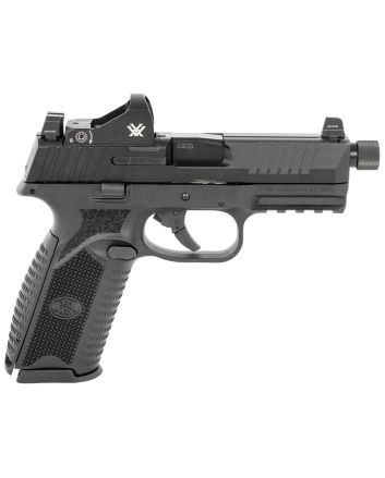 FN 66100844 509 Tactical 9mm Luger 17+1/24+1 4.50" Threaded Barrel, Matte Black Polymer Frame w/Mounting Rail, Optic Cut Matte Black Stainless Steel Slide, No Manual Safety, Includes Viper Red Dot