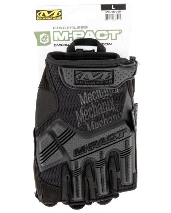 Mechanix Wear MFL55010 M-Pact Covert Black Fingerless Synthetic Leather Large TPR Closure