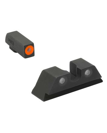Meprolight USA 402243131 Hyper-Bright Sight Set Green Tritium Orange Outline Front Sight-Green Tritium Black Outline Rear Sight Glock 17/17L/19/22