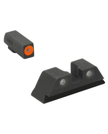 Meprolight USA 402243137 Hyper-Bright Sight Set Green Tritium Orange Outline Front Sight-Green Tritium Black Outline Rear Sight Glock 17/17L/19/22
