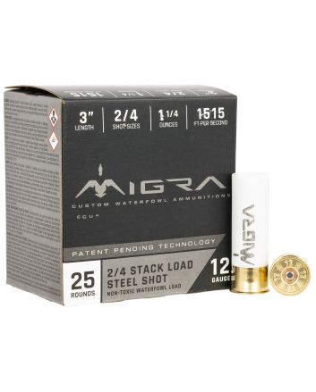 Migra Ammunitions M12S24 Staxd12Gauge 3" 1 1/4oz 2/4Shot 25 Per Box/10 Case