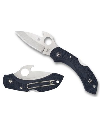 Spyderco C28PGYW2 Dragonfly 22.28" Folding Drop Point Plain VG-10 SS Blade Gray Bi-Directional Texturing FRN Handle Includes Pocket Clip