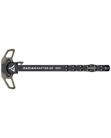 Radian Weapons R0376 Raptor SD Ambi Charging Handle, Radian OD, Gas Ported Shaft, Fits Mil-Spec AR-15/M16 Platform