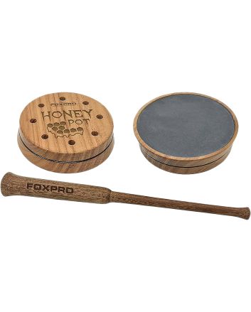 Foxpro HPSLATE Honey PotFriction Call Attracts Turkeys, Natural Honey Locust Wood/Slate