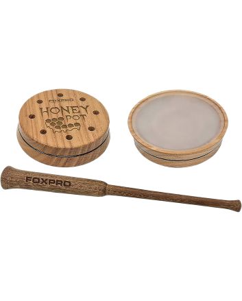 Foxpro HPCRYSTAL Honey PotFriction Call Turkey Sounds Attracts Turkeys Natural Honey Locust Wood/Crystal