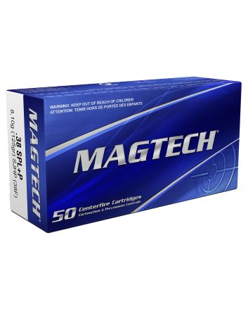 Magtech 38F Range/Training38Special+P 125gr Semi Jacketed Hollow Point 50 Per Box/20 Case