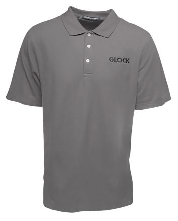 Glock AP95874 Classic PoloGray Cotton Short Sleeve Small