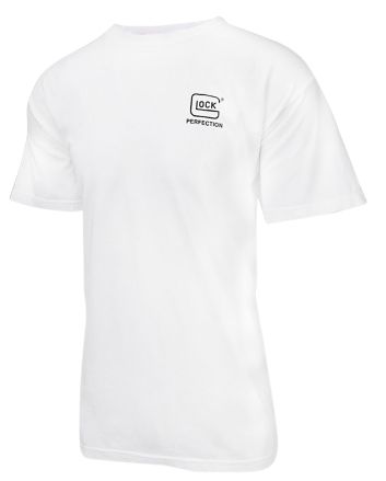 Glock AA75106 Carry With ConfidenceWhite Cotton Short Sleeve Small