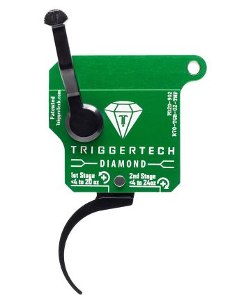 TriggerTech R70TGB02TNP DiamondTwo-Stage Pro Curved Trigger with 0.50-2.80 lbs Draw Weight &amp; Green w/Black Parts Finish for Remington 700 Right