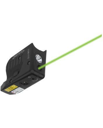 Nightstick TSM11G Tactical Weapon-Mounted Light w/Green Laser Black Polymer Compatible w/ Glock 42/43/43X/48, 150 Lumens White LED Bulb/Green Laser, 104 Meters Beam, Trigger Guard Mount