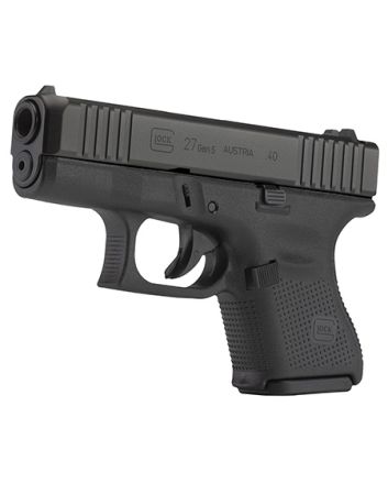 Glock PA275S201 G27 Gen5 Sub-Compact 40 S&amp;W 9+1 3.43" Black GMB Barrel, Black nDLC Serrated Slide, Black Polymer Frame, Black Textured w/Interchangeable Backstrap Grip, Ambidextrous