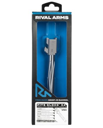 Rival Arms RA20G701D Precision V1 Drop-In Barrel 9mm Luger 5.31" Stainless PVD Finish 416R Stainless Steel Material for Glock 34 Gen3-4