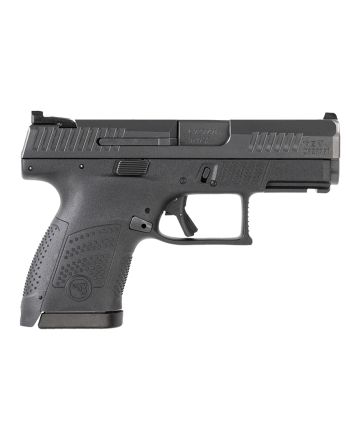 CZ-USA 91560 P-10 S9mm Luger 12+1 3.50" Black Steel Barrel, Black Nitride Serrated Steel Slide, Black Polymer Frame w/Picatinny Rail, Black Interchangeable Backstrap Grip, Ambidextrous