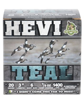 HEVI-Shot HS62006 HEVI-Teal20Gauge 3" 7/8oz 6Shot 25 Per Box/10 Case