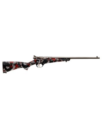 Savage Arms 13801 RascalYouth 22 LR 1rd 16.13" Satin Black Sporter Barrel, Satin Black Carbon Steel Receiver, American Flag Fixed Synthetic Stock, Right Hand