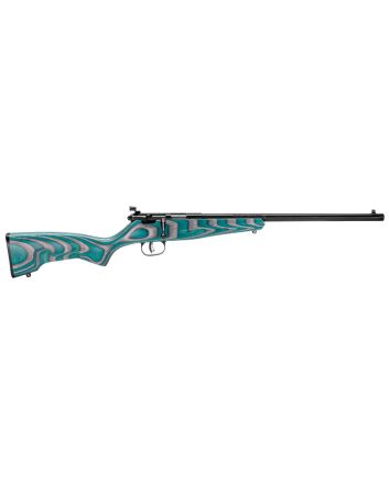 Savage Arms 13802 Rascal Minimalist Youth 22 LR 1rd 16.12" Matte Black Threaded Barrel, Satin Black Carbon Steel Receiver, Gray &amp; Teal Hybrid Boyd's Minimalist Laminate Stock, Right Hand
