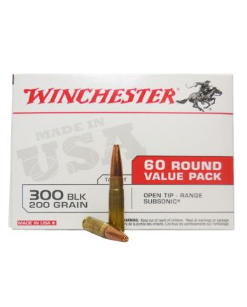 Winchester Ammo USA300BXVP USA300Blackout 200gr Open Tip Range Subsonic 60 Per Bx/4 Case *Value Pack